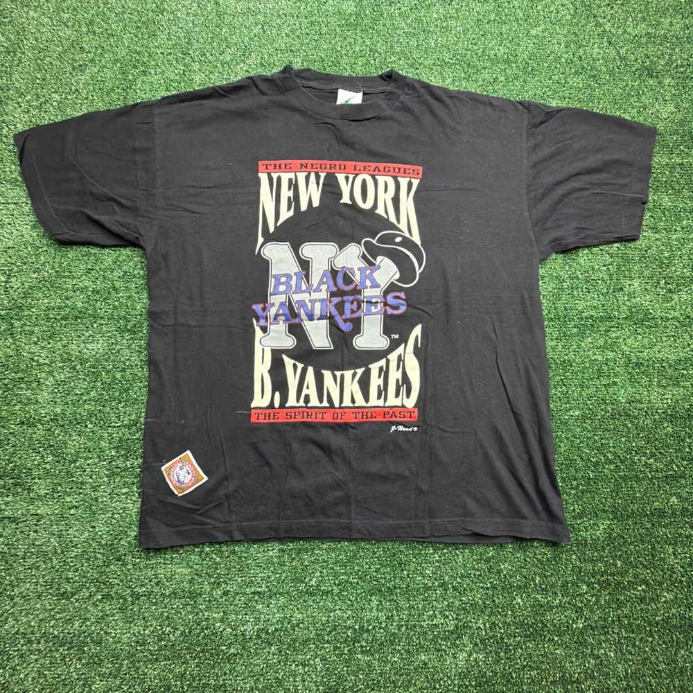 Vintage Negro Leagues New York Black Yankees T-Shirt J-Head Black Mens XL